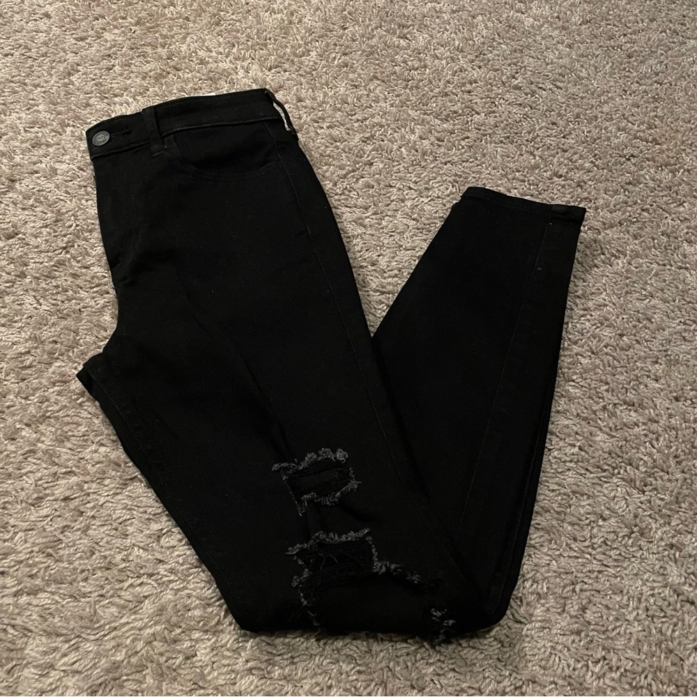 Hollister high rise super skinny jeans black size 25 inseam 26”
